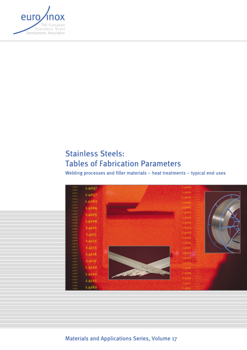 FABRICATION [TABLES]: Stainless Steels -Tables of Fabrication Parameters