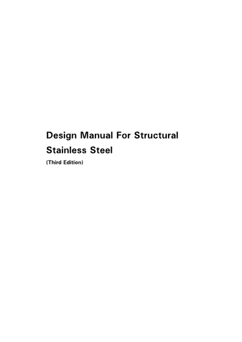 DESIGN Manual for Structural Stainless Steel, Third Edition