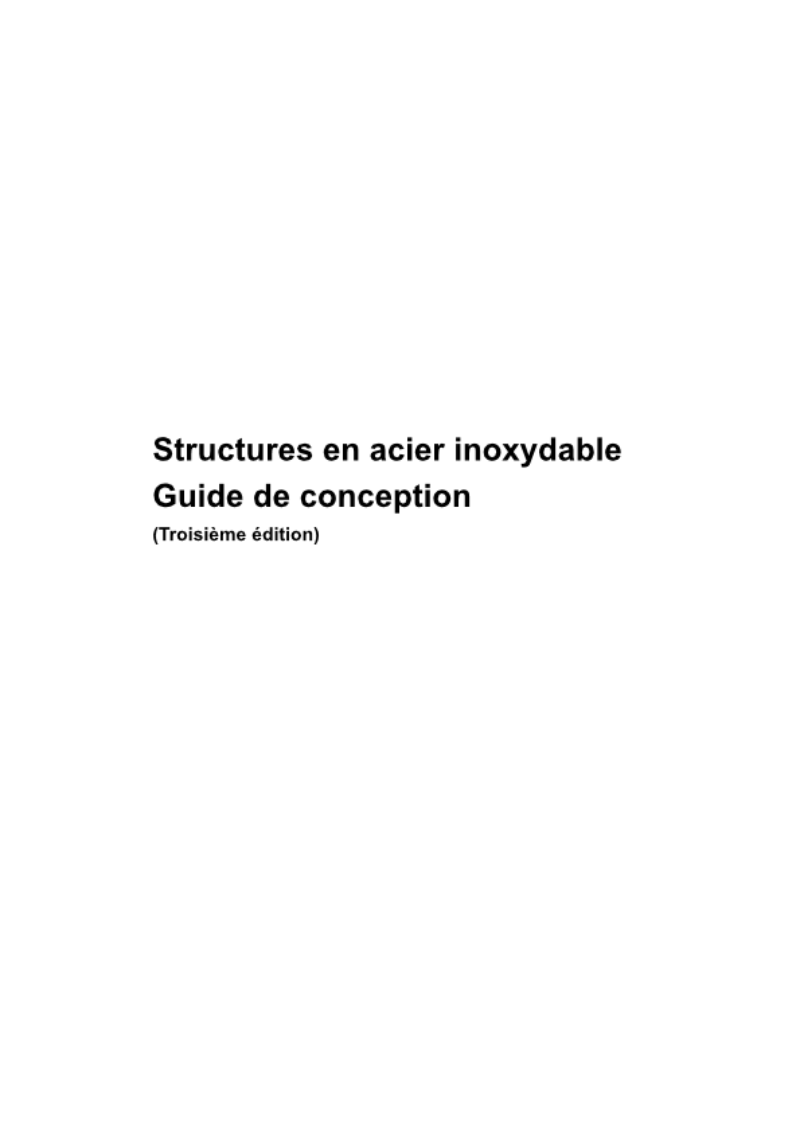 Structures en acier inoxydable - Guide de conception