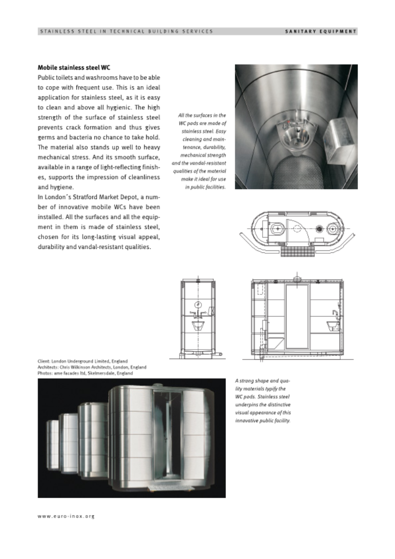 Mobile stainless steel WC - Sanitary equipment