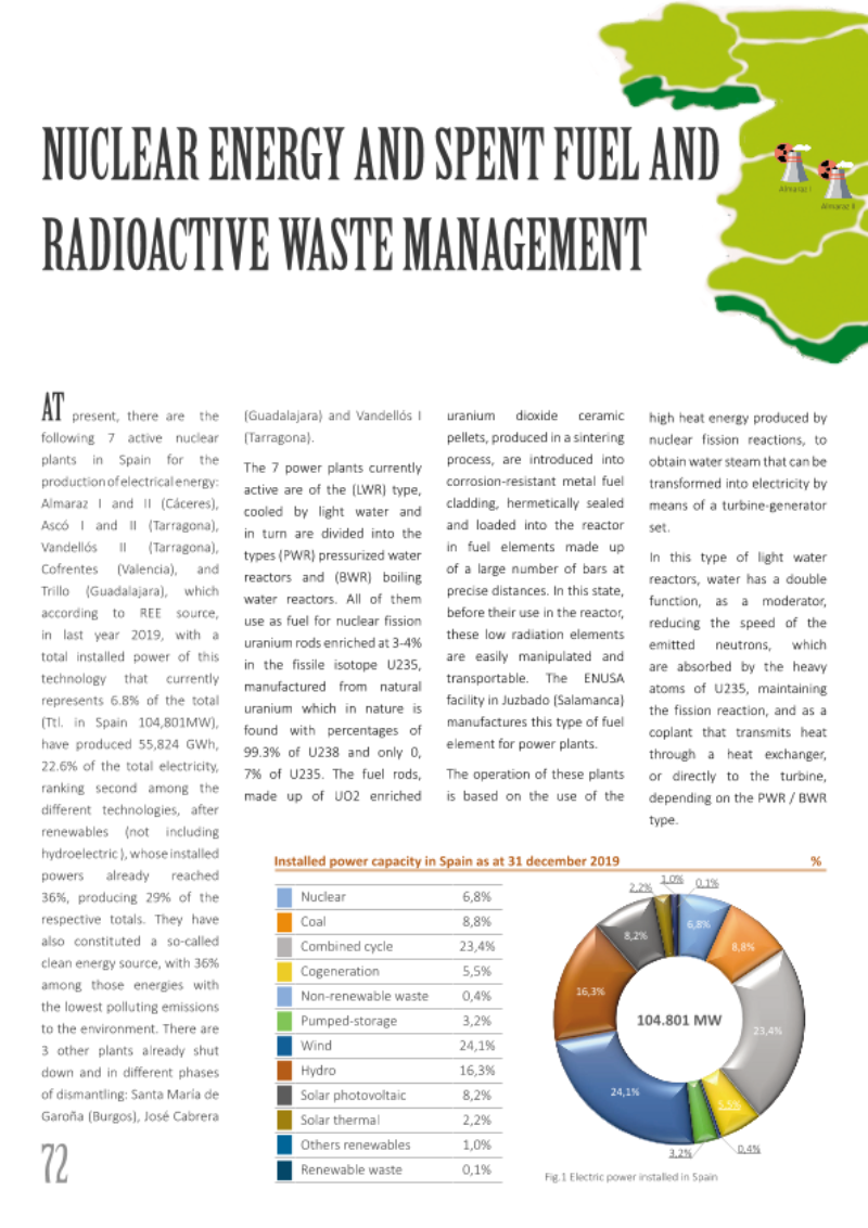 Nuclear energy and management of spent fuel and radioactive waste