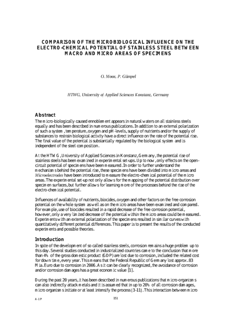 Proceedings of the 6th Stainless Steel Science and Market Conference, 10-13 June 2008, Helsinki. PART 04: POSTERS CORROSION & SURFACE Proceedings of the 6th Stainless Steel Science and Market Conference, 10-13 June 2008, Helsinki. PART 04: POSTERS CORROSION & SURFACE