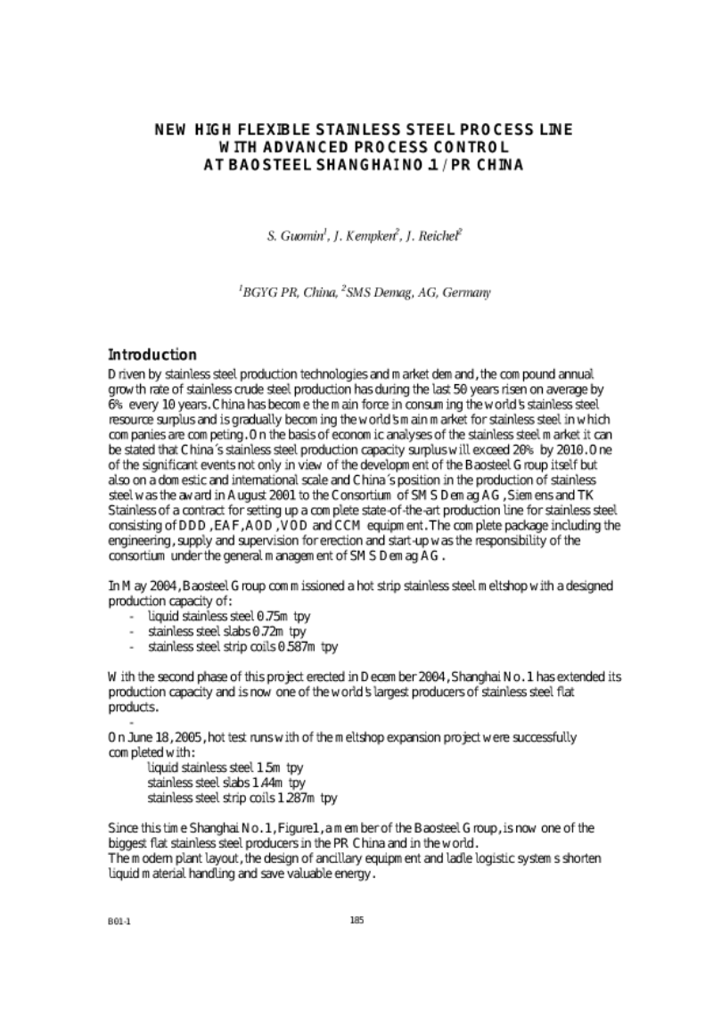 Proceedings of the 6th Stainless Steel Science and Market Conference, 10-13 June 2008, Helsinki. PART 05: Steel Processing Proceedings of the 6th Stainless Steel Science and Market Conference, 10-13 June 2008, Helsinki. PART 05: Steel Processing