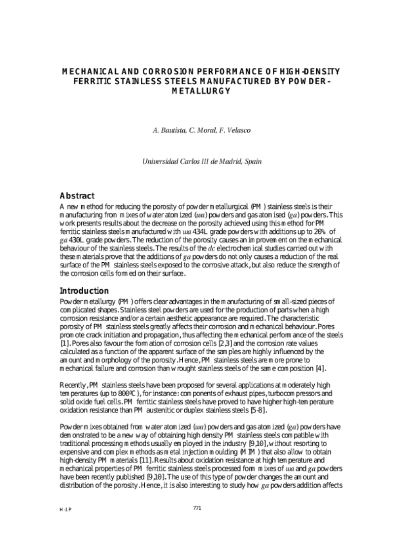 Proceedings of the 6th Stainless Steel Science and Market Conference, 10-13 June 2008, Helsinki. PART 18: FERRITICS POSTERS Proceedings of the 6th Stainless Steel Science and Market Conference, 10-13 June 2008, Helsinki. PART 18: FERRITICS POSTERS