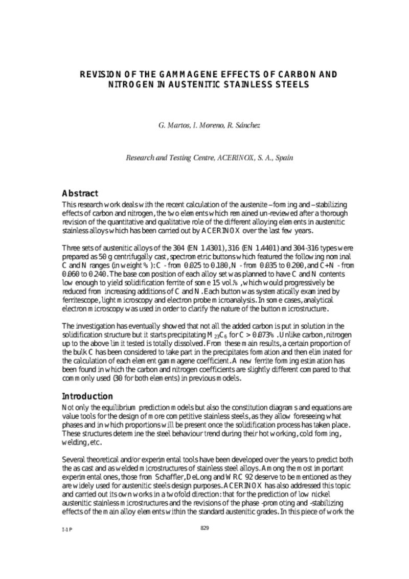Proceedings of the 6th Stainless Steel Science and Market Conference, 10-13 June 2008, Helsinki. PART 20: FORMING & WELDING POSTERS Proceedings of the 6th Stainless Steel Science and Market Conference, 10-13 June 2008, Helsinki. PART 20: FORMING & WELDING POSTERS